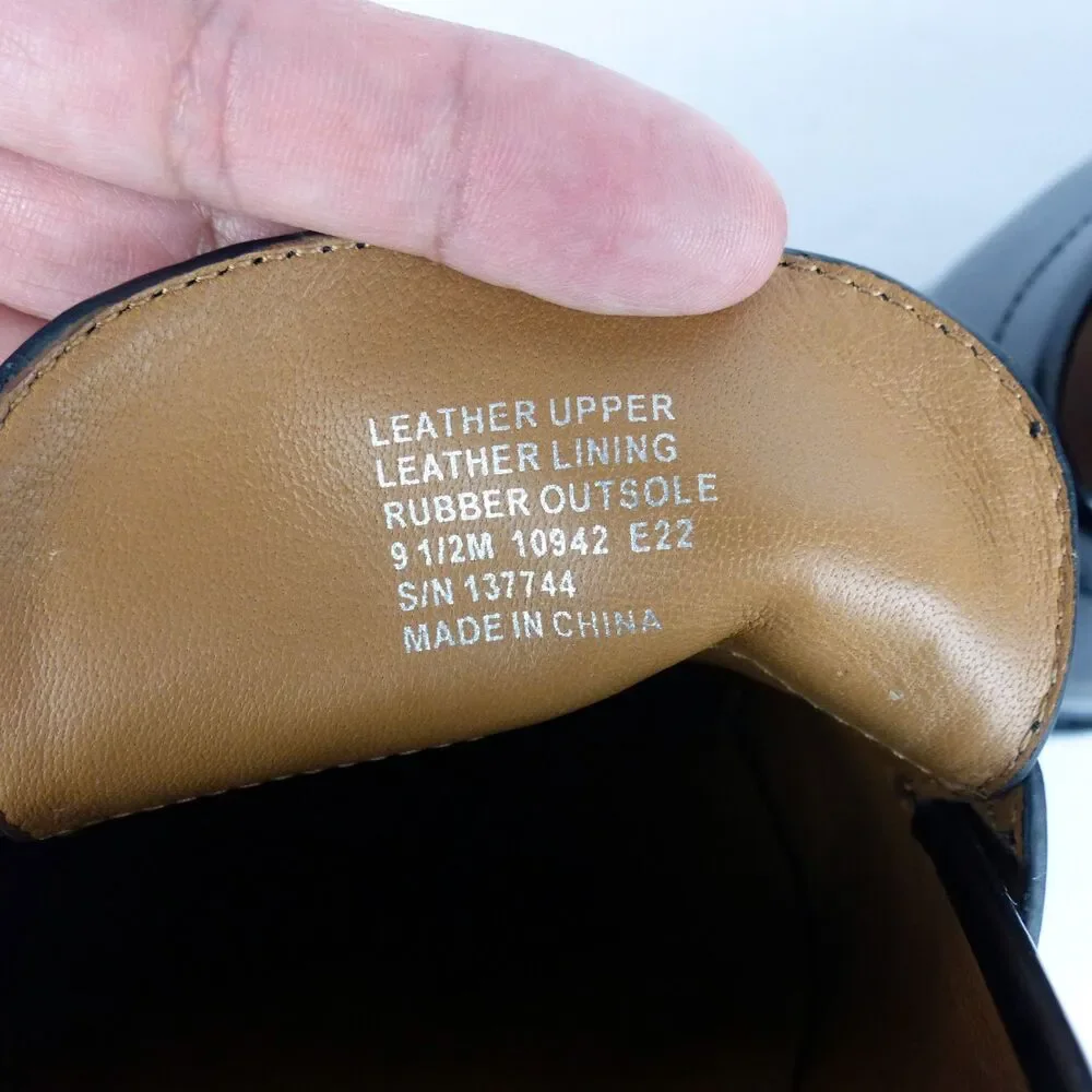 Tory Burch Everly Loafers Black Leather Mini Chunky Lug Sole Women 9.5 M Preppy